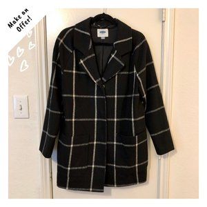 Old Navy Plaid Wool-Blend Pea Coat